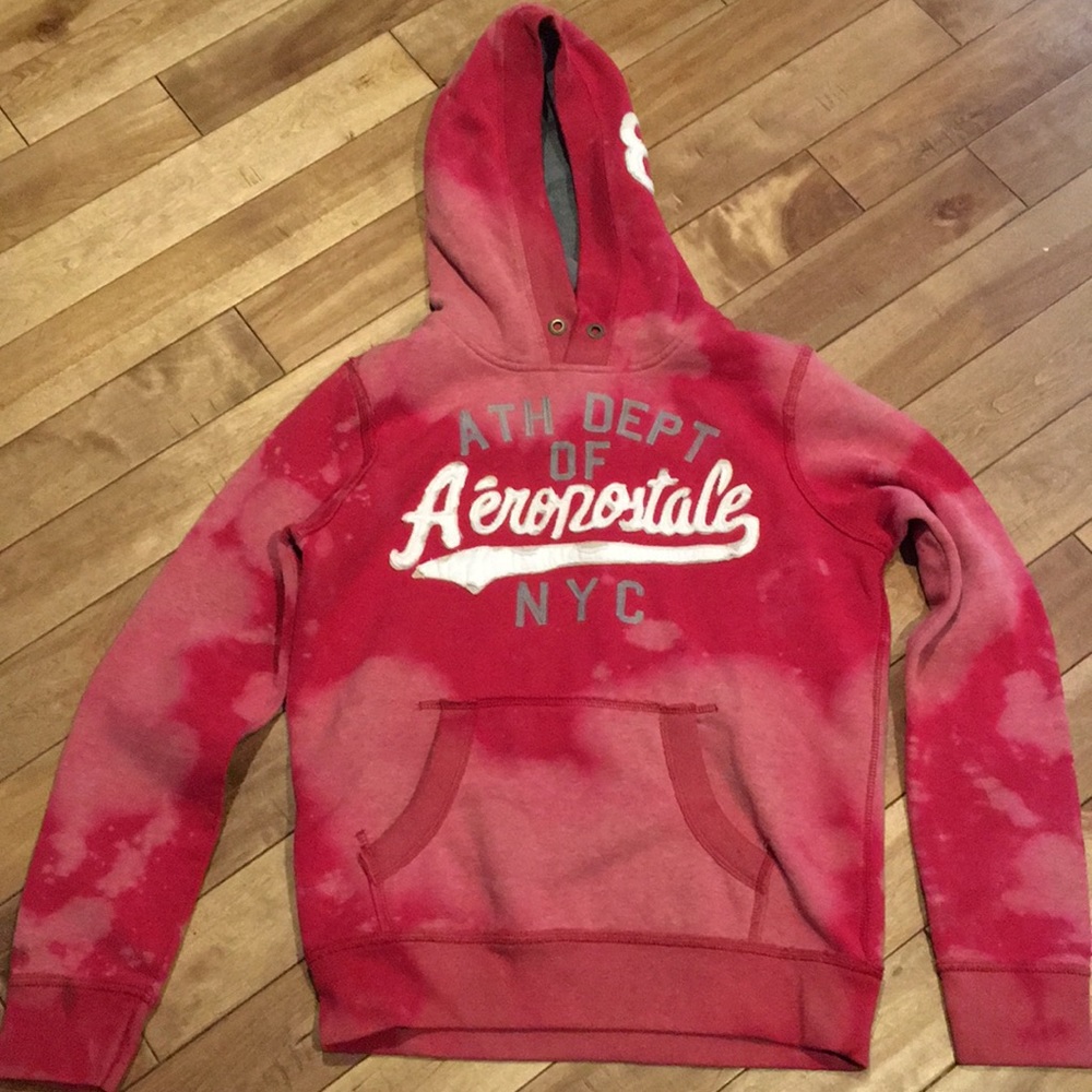 Bleach Dyed Red Aeropostale Hoodie